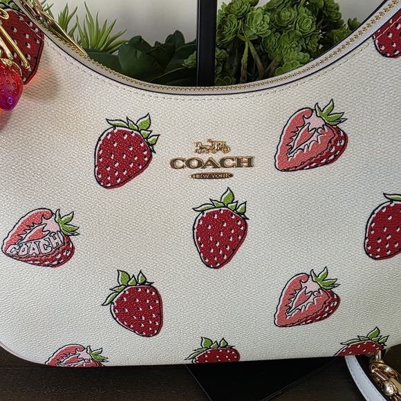 NWT Coach Teri Strawberry Print HOBO With Matching Wristlet And Unbranded Charm - Picture 2 of 16